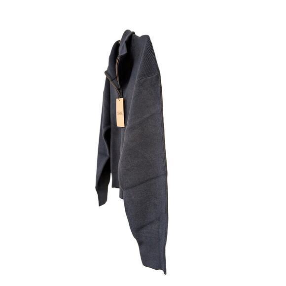 Stitches & Stripes Eva Half Zip Pullover Sweater Cropped Preppy Blue XL NWT - Picture 3 of 7